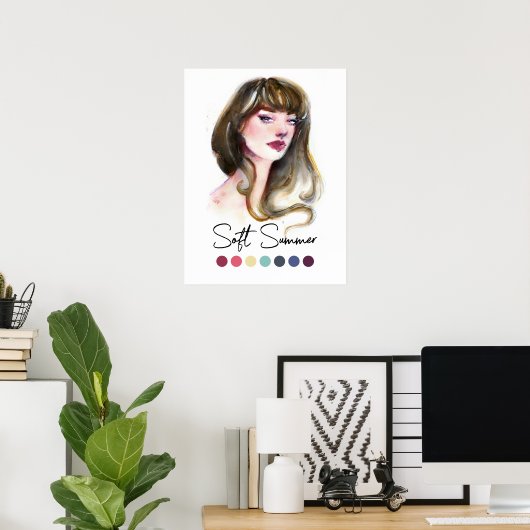 ソフトサマータイプ季節色解析技術 ポスター (ホームオフィス)