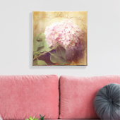 ソフトサマー2ピンクアジサイフローラヴィンテージ キャンバスプリント (インサイチュ (リビング))