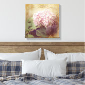 ソフトサマー2ピンクアジサイフローラヴィンテージ キャンバスプリント (インサイチュ (寝室))