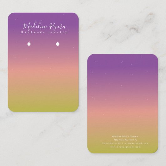 ソフトサングラディエント手作りイヤリングディスプレイカード コーリングカード (正面/裏面)