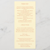 ソフトサンセットヒュース結婚式 プログラム (裏面)