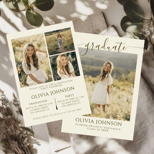 ソフトサンド4写真卒業パーティー 案内状