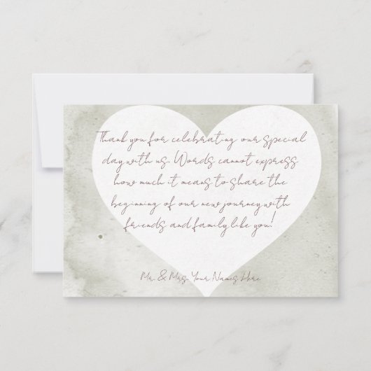 ソフトサンフラワーズボ結婚ホハートサンキューカード サンキューカード (裏面)