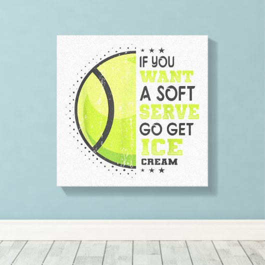 ソフトサーもしビス行ってアイスクリームを手に入れおもしろいて キャンバスプリント (インサイチュ (ウッドフロア))