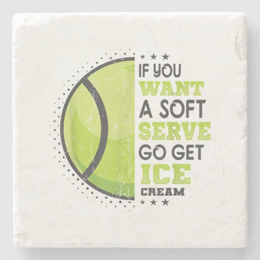 ソフトサーもしビス行ってアイスクリームを手に入れおもしろいて ストーンコースター (正面)
