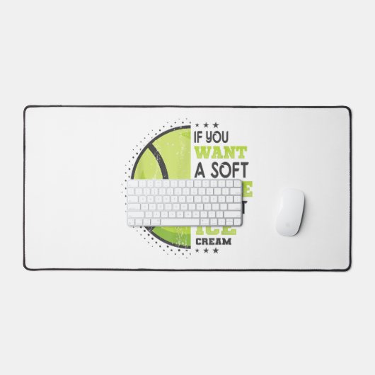 ソフトサーもしビス行ってアイスクリームを手に入れおもしろいて デスクマット (キーボード&マウス)