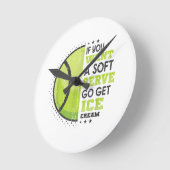 ソフトサーもしビス行ってアイスクリームを手に入れおもしろいて ラウンド壁時計 (傾斜)