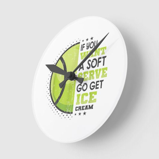 ソフトサーもしビス行ってアイスクリームを手に入れおもしろいて ラウンド壁時計 (傾斜)