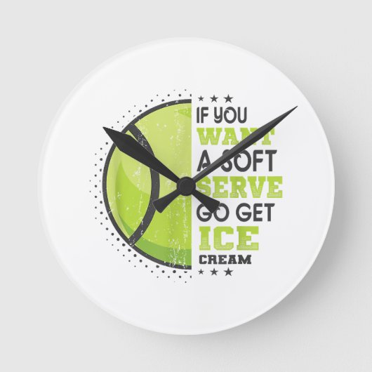 ソフトサーもしビス行ってアイスクリームを手に入れおもしろいて ラウンド壁時計 (正面)