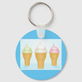 ソフトサーブアイスクリームコーンおもしろいサマーデザート キーホルダー (正面)