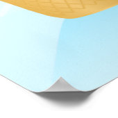 ソフトサーブアイスクリームコーンおもしろいサマーデザート ポスター (角)