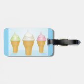 ソフトサーブアイスクリームコーンおもしろいサマーデザート ラゲッジタグ (裏面横)