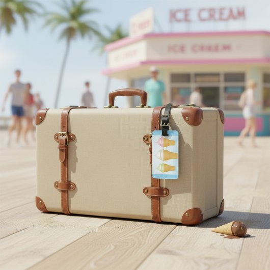 ソフトサーブアイスクリームコーンおもしろいサマーデザート ラゲッジタグ