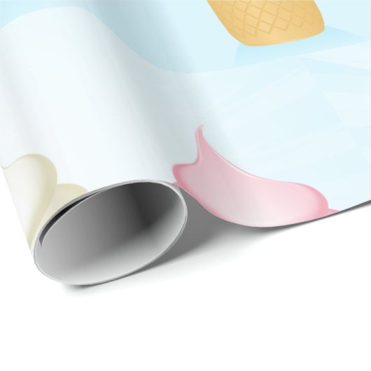 ソフトサーブアイスクリームコーンおもしろいサマーデザート ラッピングペーパー (ロールコーナー)