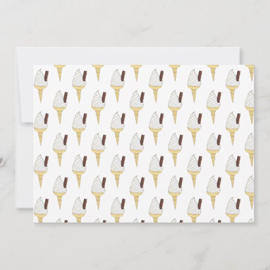 ソフトサーブコーンアイスクリームソーシャル誕生日パーティー 招待状 (裏面)