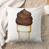 ソフトサーブチョコレートアイスクリームコーンスクープ クッション (ブランケット)