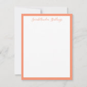ソフトサーモン赤みがかったオレンジ色クラシックのメモカード 招待状 (正面)