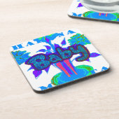 ソフトシアンブルーフラワーアート:ベビーTouch。 コースター (左側)