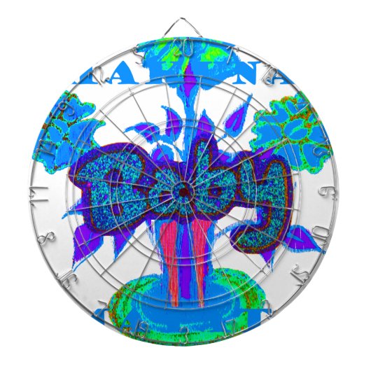 ソフトシアンブルーフラワーアート:ベビーTouch。 ダーツボード (正面)