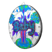 ソフトシアンブルーフラワーアート:ベビーTouch。 ダーツボード (正面右)