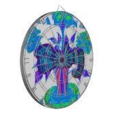 ソフトシアンブルーフラワーアート:ベビーTouch。 ダーツボード (正面左)