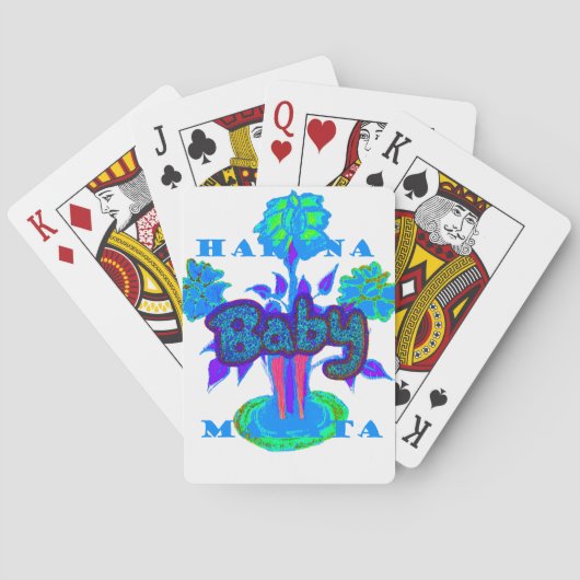 ソフトシアンブルーフラワーアート:ベビーTouch。 トランプ (裏面)