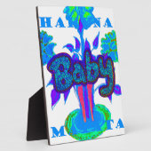 ソフトシアンブルーフラワーアート：ベビーTouch。 フォトプラーク (側面)