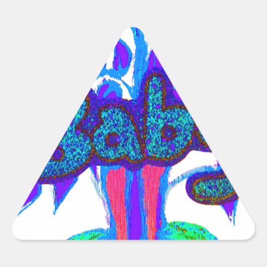 ソフトシアンブルーフラワーアート:ベビーTouch。 三角形シール (正面)