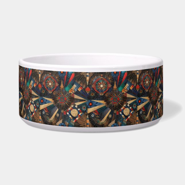 ソフトシアン「古代先住民の記録」ペットディニ ボウル (正面)