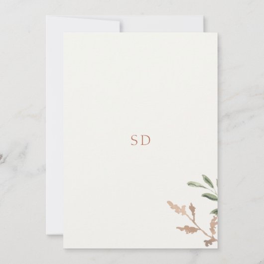 ソフトシックフローラウォーターカラー結婚式招待状 招待状 (裏面)