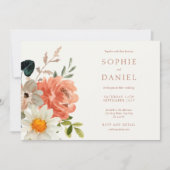 ソフトシックフローラウォーターカラー結婚式招待状 招待状 (正面)