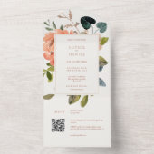 ソフトシックフローラウォーター結婚カラー オールインワン招待状 (内側)