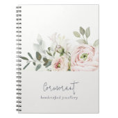 ソフトシック赤面ピンク牡丹リーフ植物フローラ ノートブック (正面)