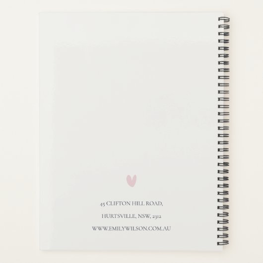 ソフトシック赤面ピンク牡丹リーフ植物フローラ プランナー手帳 (裏面)