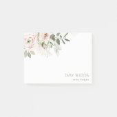 ソフトシック赤面ピンク牡丹リーフ植物フローラ ポストイット (正面)