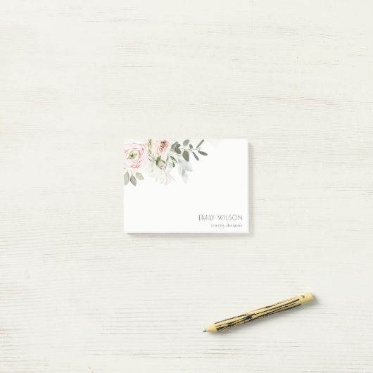 ソフトシック赤面ピンク牡丹リーフ植物フローラ ポストイット (デスク上)