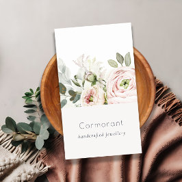 ソフトシック赤面ピンク牡丹リーフ植物フローラ 名刺