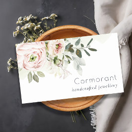 ソフトシック赤面ピンク牡丹リーフ植物フローラ 名刺