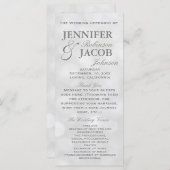 ソフトシルバーおよびホワイト《写真》ぼけ味ライト結婚式 プログラム (正面/裏面)