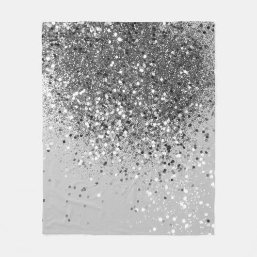 ソフトシルバーグレーグリッター#1 フリースブランケット (正面)