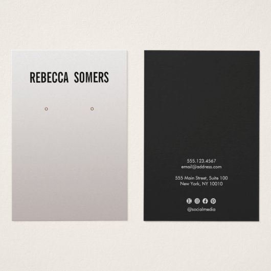 ソフトシルバーモダンイヤリング表示カード (正面&裏面)