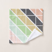 ソフトシンプルアモダン・トーンの三角形パターン バスタオルセット (ウォッシュタオル)