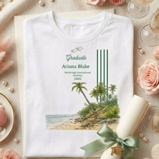 ソフトシーエステティックモダン卒業式招待状 Tシャツ