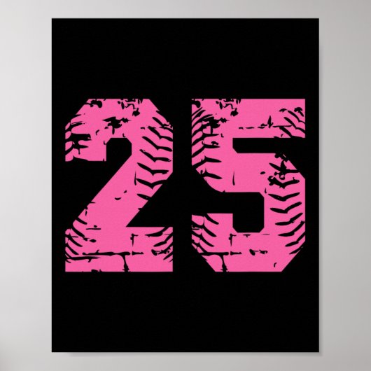 ソフトジャージ ナンバー#25 ピンク 誕生日 ナンバー ポスター (正面)