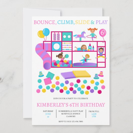 ソフトジャ遊ングジム誕生日パーティーの招待状 招待状 (正面)