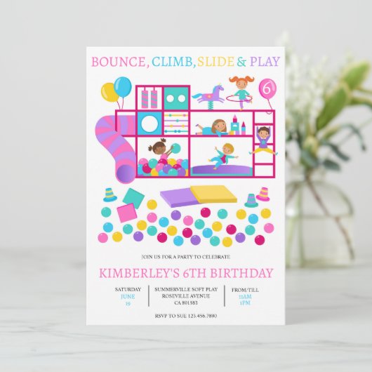 ソフトジャ遊ングジム誕生日パーティーの招待状 招待状 (スタンド正面)