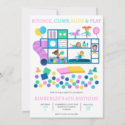 ソフトジャ遊ングジム誕生日パーティーの招待状 招待状 (正面)
