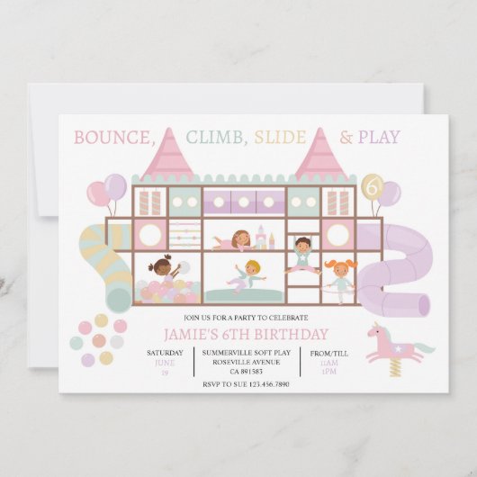 ソフトジャ遊ングジム誕生日パーティーの招待状 招待状 (正面)