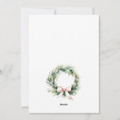 ソフトジョイ赤面グリーンクリスマスリース写真 シーズンカード (裏面)