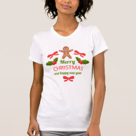 ソフトジンジャーブレッドクリスマススリムフィットTシャツUSA Tシャツ